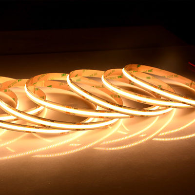 China 12v 24v flexible tape rope light flex white dotless luces flip chip fob cob led strip lights supplier